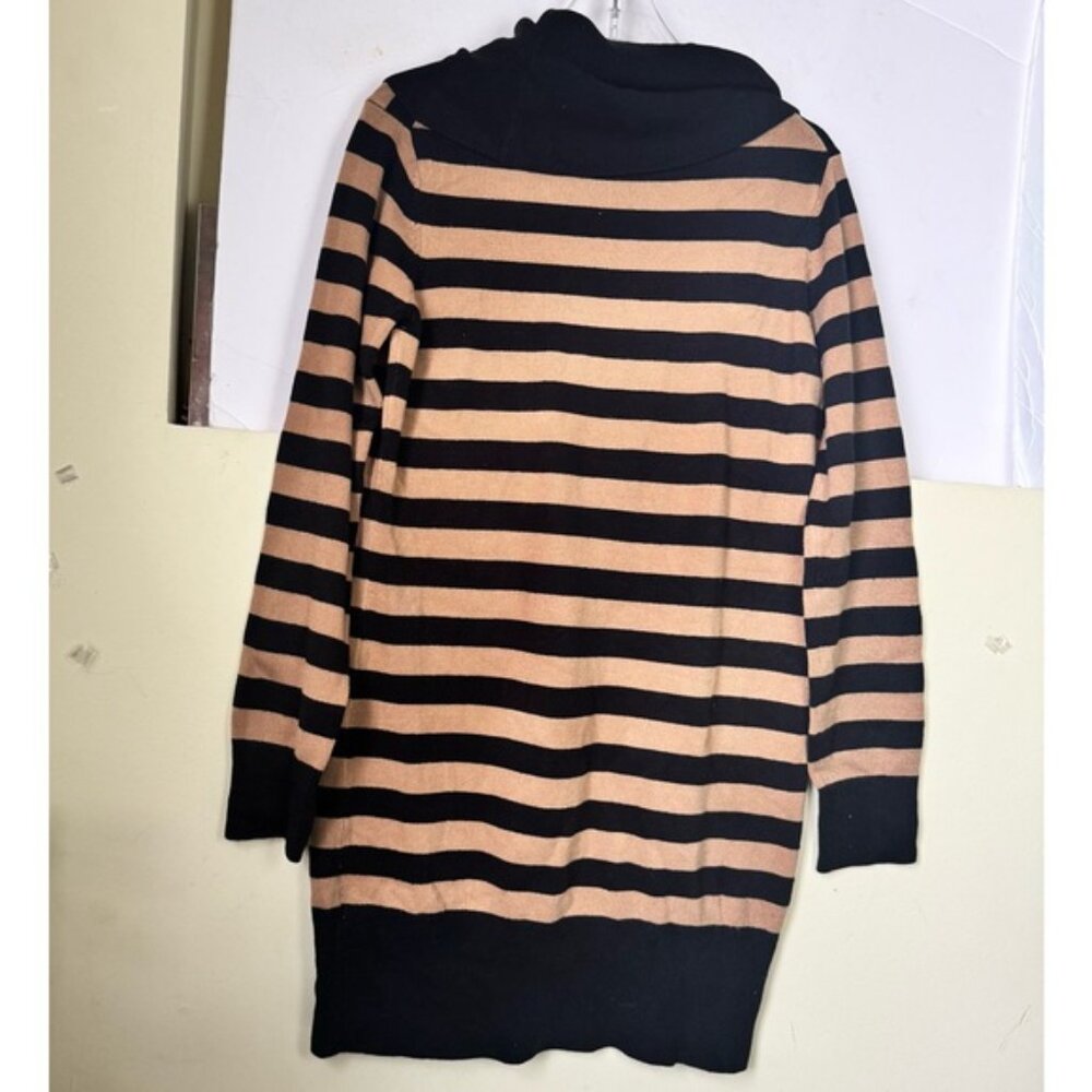 French Connection Vintage Striped Bambi Cowl Neck Tunic Sweater Dress Knit Top L - Picture 3 of 16